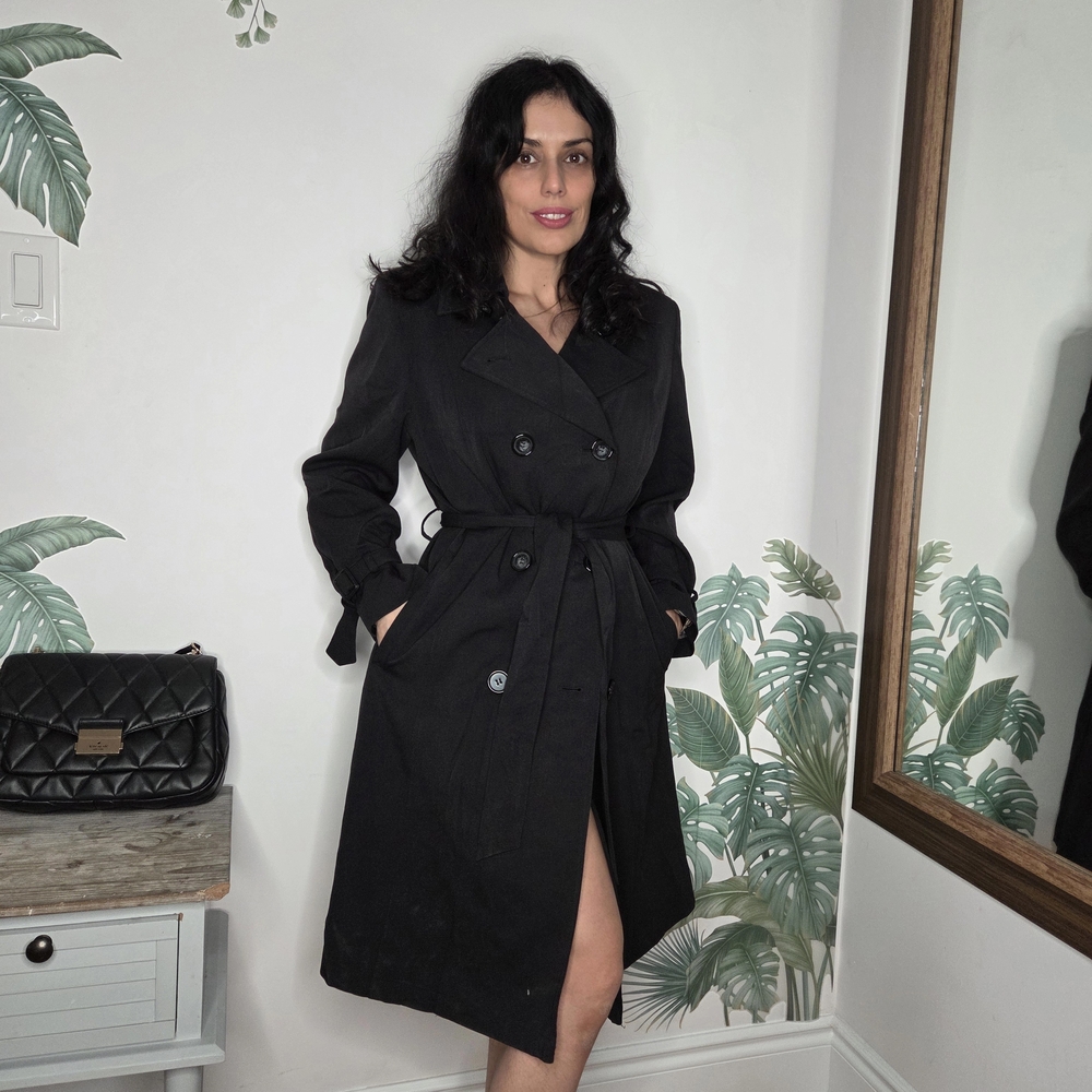 Jones New York Classic Black Trench Coat